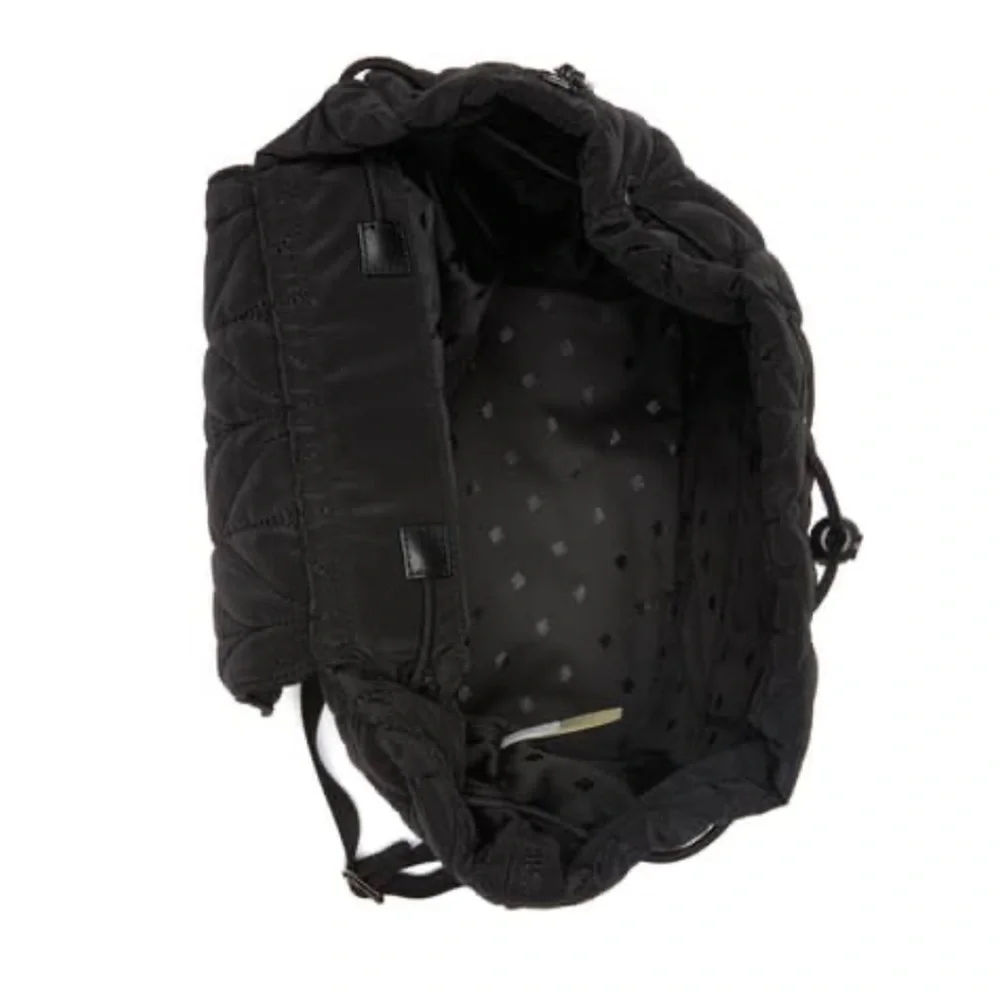 kate spade Quilted Leaf-Pattern Black Backpack